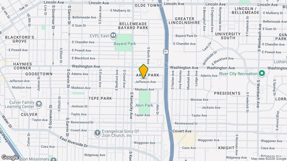 1032 Jefferson Ave Map and Location Details