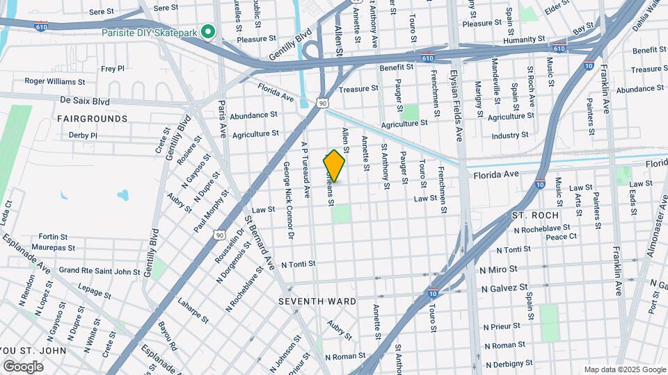 2633 New Orleans St Map and Location Details