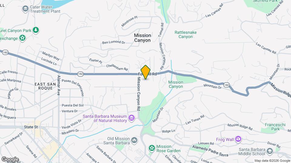 780 Mission Canyon Rd Map and Location Details