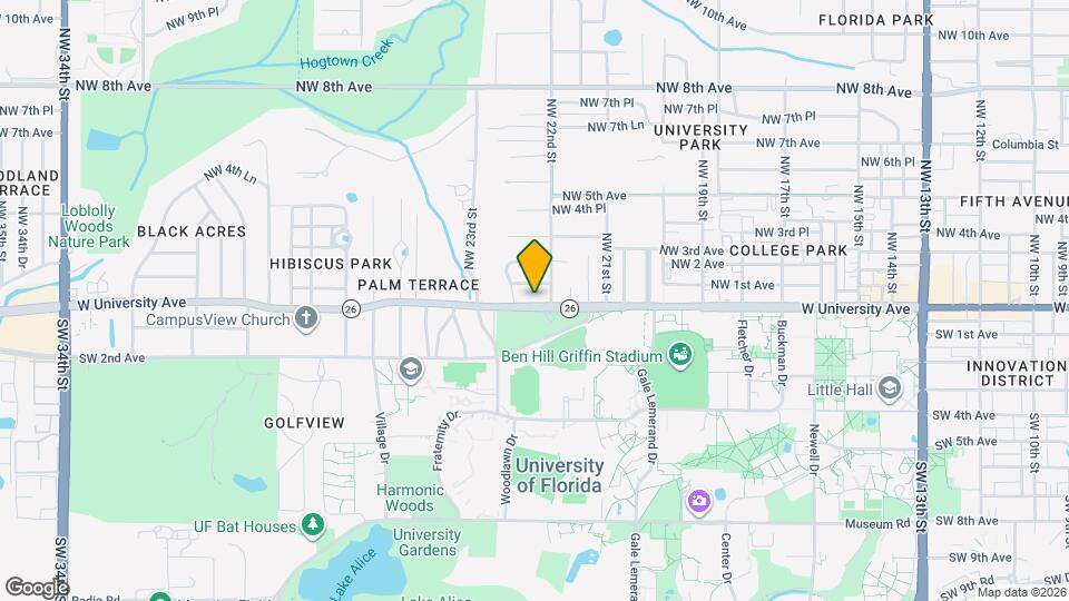 2222 W University Ave Map and Location Details