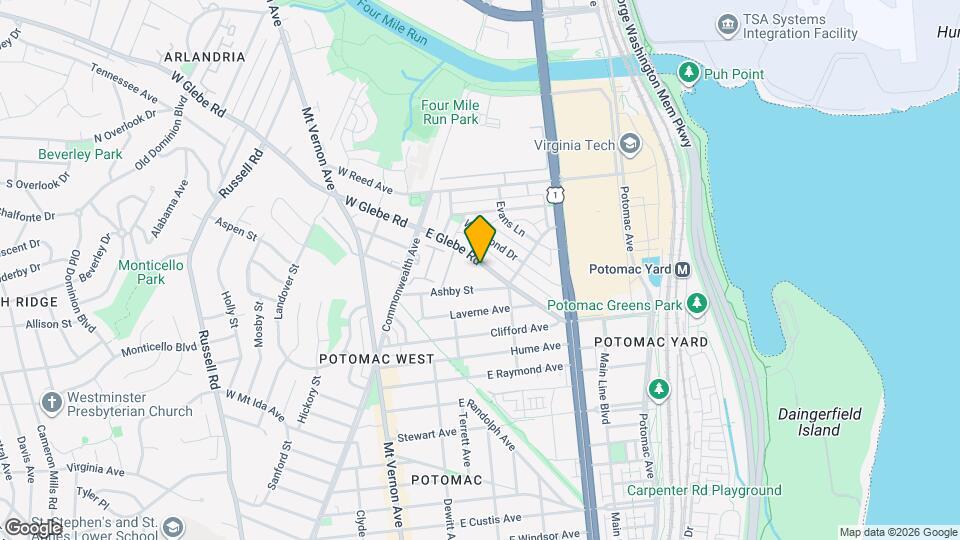 205 E Glebe Rd, Unit a Mapa y Detalles de la Ubicación