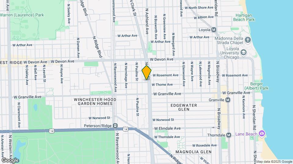 1601 W Thome Ave Map and Location Details