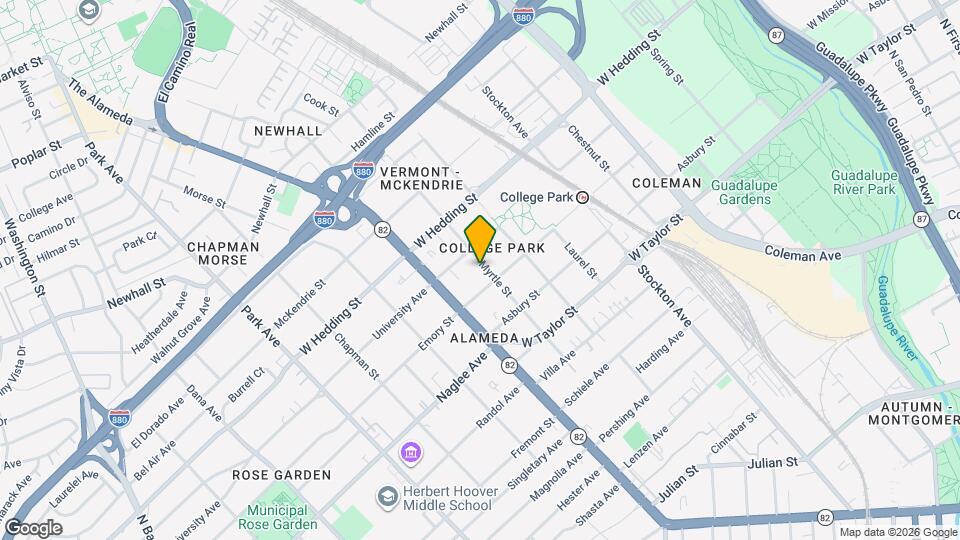 819 Myrtle St Map and Location Details