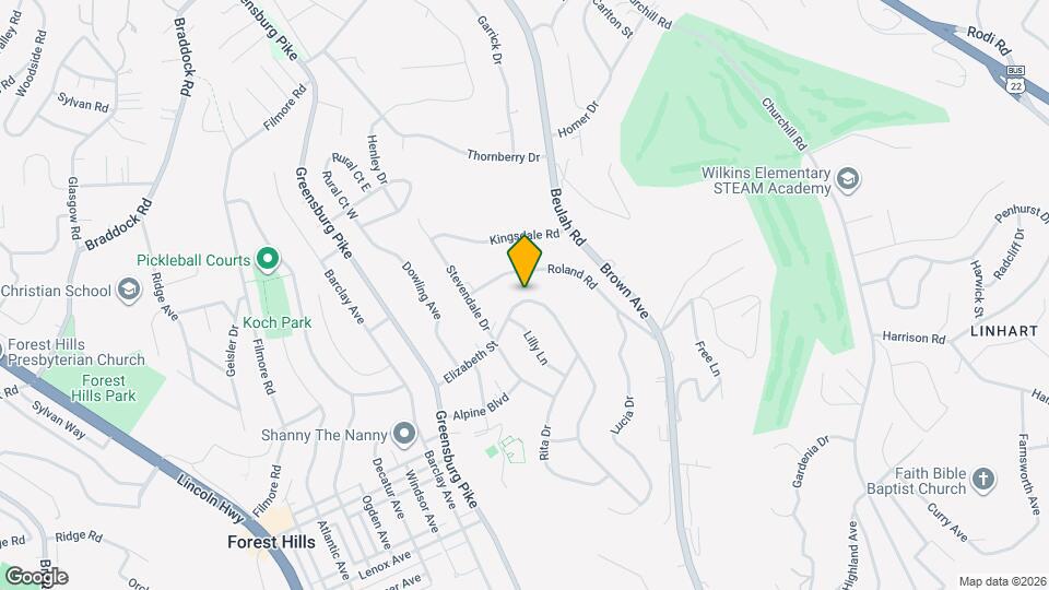 919 Elizabeth St Map and Location Details