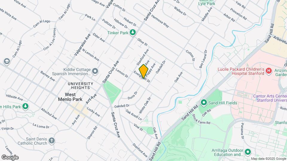 705 Evergreen St Map and Location Details