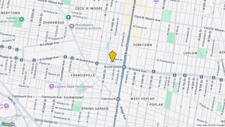 1509 W Girard Ave Map and Location Details