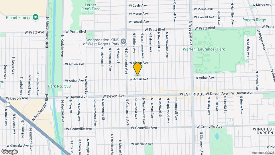 6501 N Fairfield Ave Map and Location Details