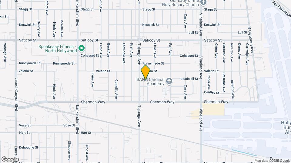 7317-7319 1/2 Bakman Ave Map and Location Details