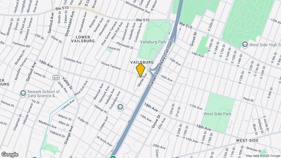 389 Myrtle Ave Map and Location Details