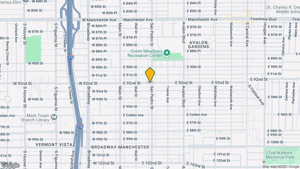 9205 S San Pedro St Map and Location Details