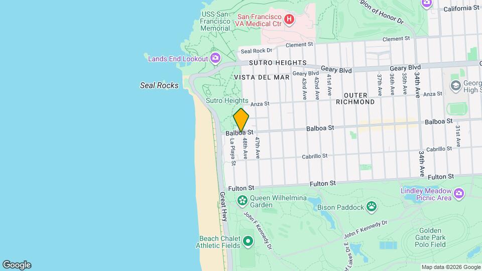 4715 Balboa St Map and Location Details
