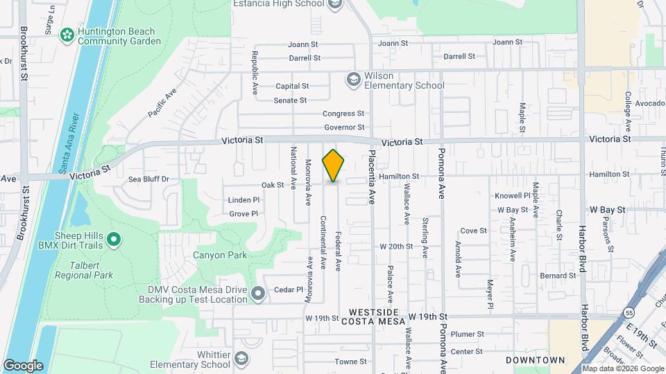 853 Oak St Map and Location Details