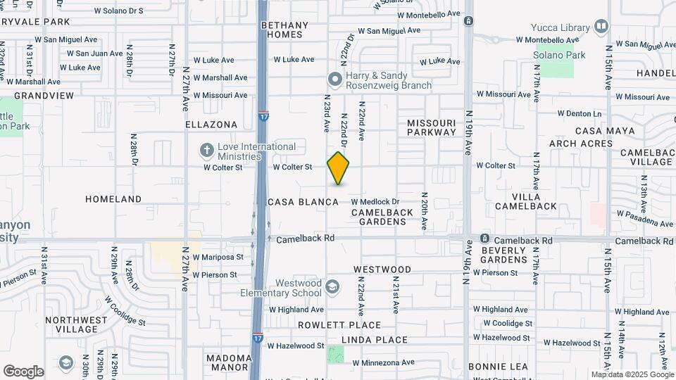 5117 N 23rd Ave Mapa y Detalles de la Ubicación