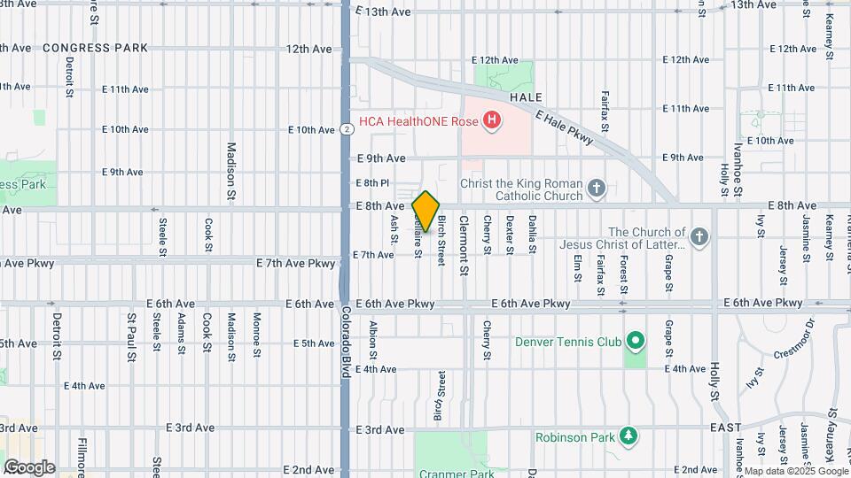 730 Bellaire St Map and Location Details