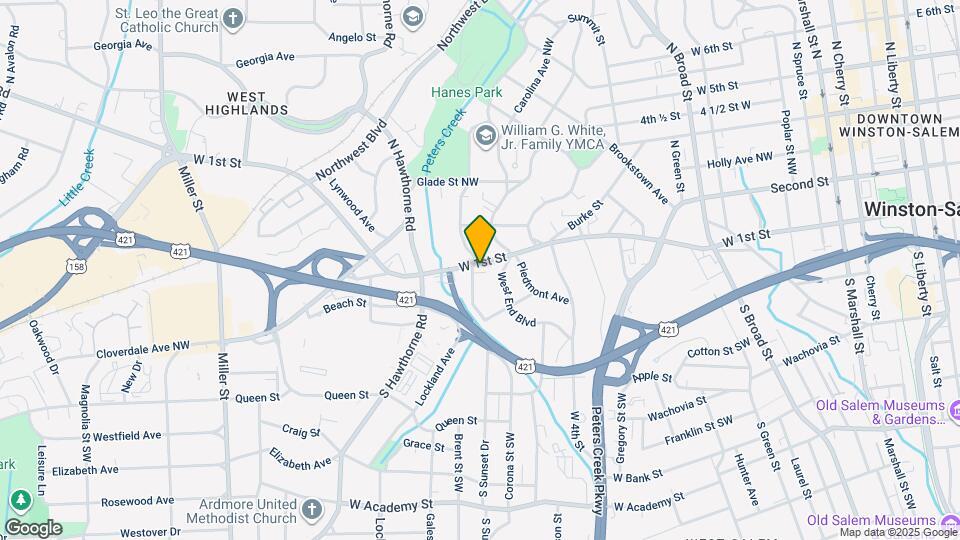 1330 W 1st St Map and Location Details