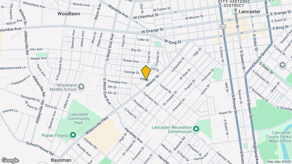 741 Manor St Map and Location Details