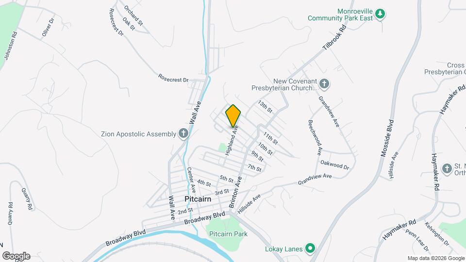 912 Highland Ave Map and Location Details