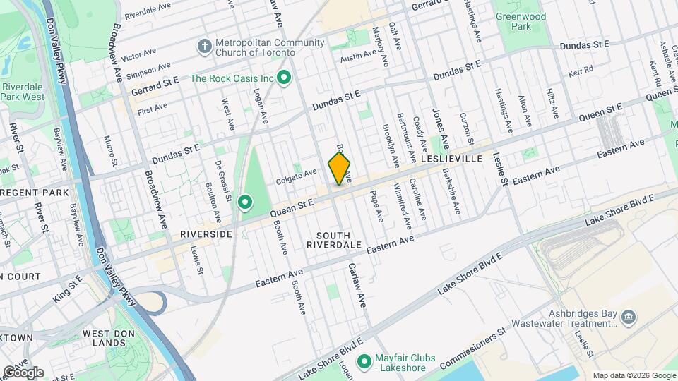 996 Queen St E Map and Location Details