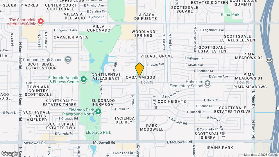 8010 E Oak St Map and Location Details