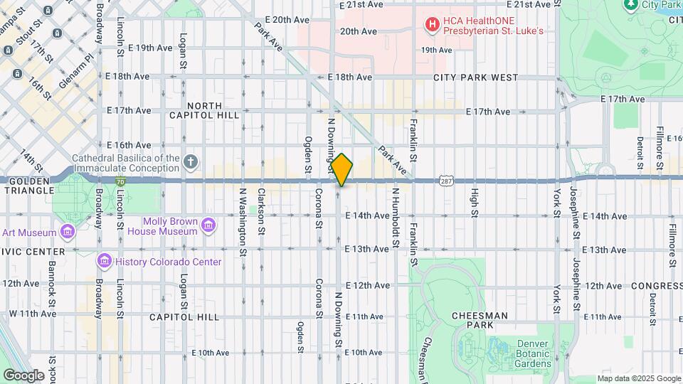 1150 E Colfax Ave Mapa y Detalles de la Ubicación