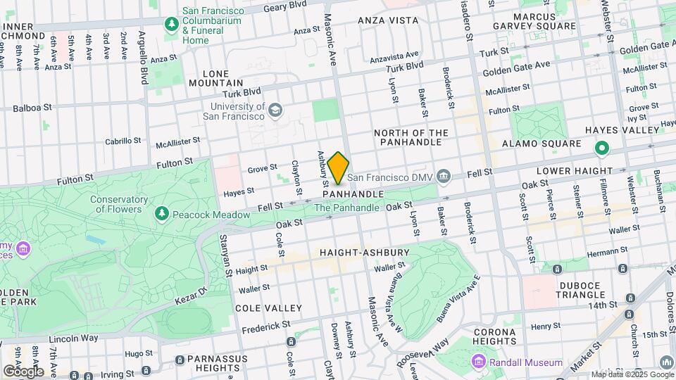 1748 Fell St, Unit #B Map and Location Details