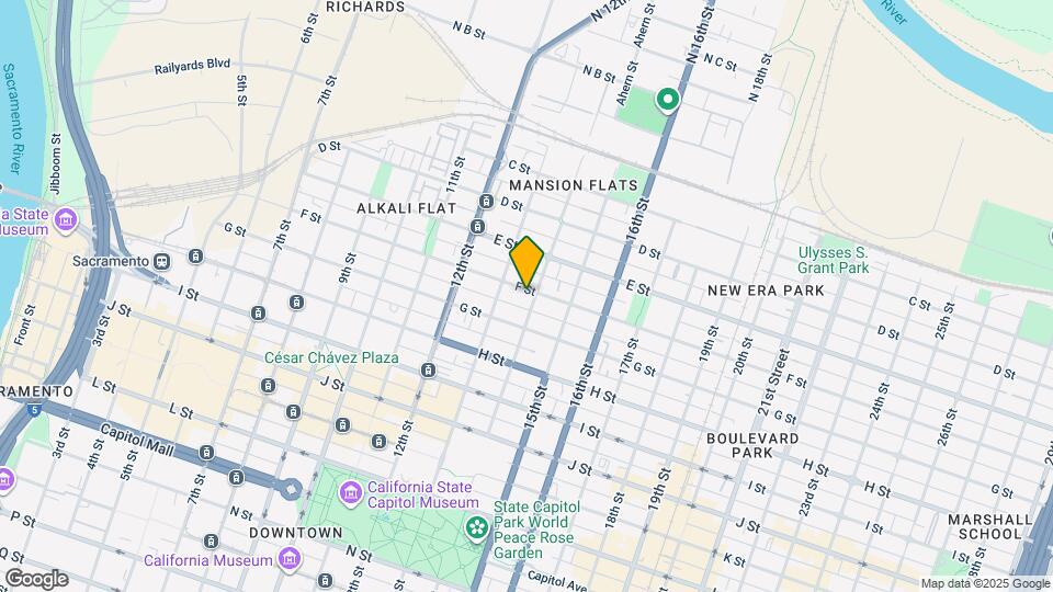 1326 F St Mapa y Detalles de la Ubicación