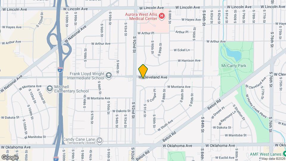 9109 W Cleveland Ave Map and Location Details