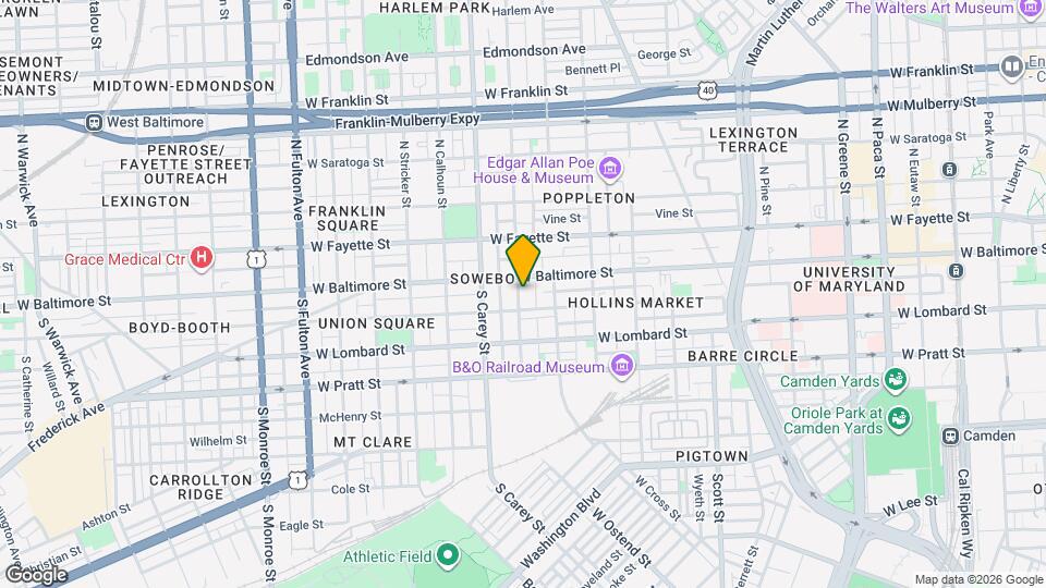 17 S Carrollton Ave Map and Location Details