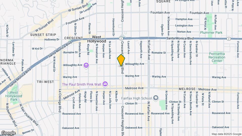 841 N Crescent Heights Blvd Map and Location Details
