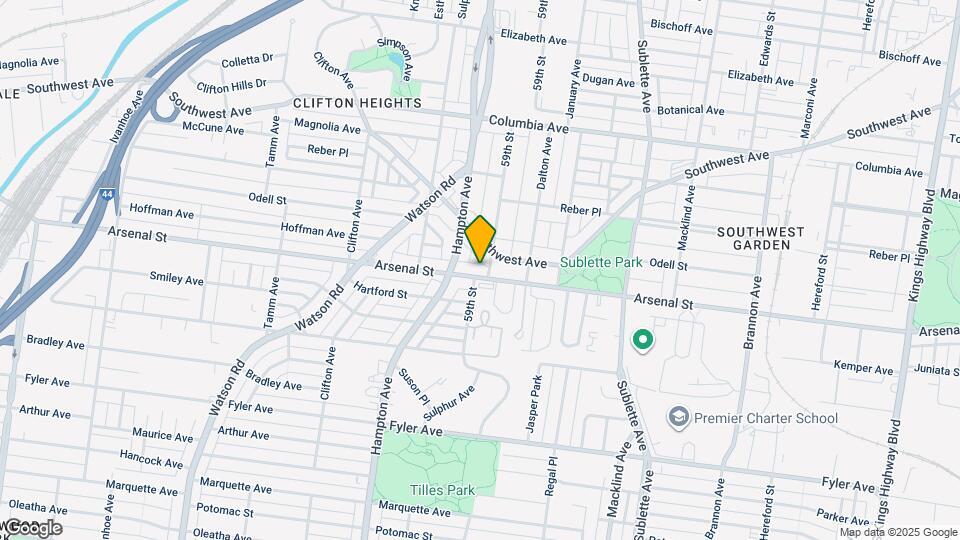 5909 Arsenal St Map and Location Details