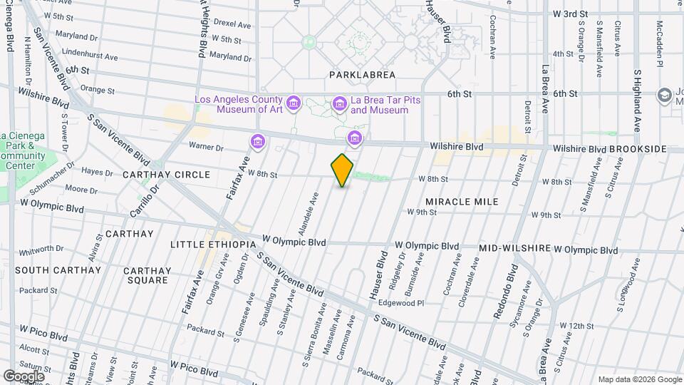 831 S Curson Ave, Unit 831 Map and Location Details