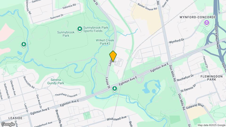 1101 Leslie St Map and Location Details