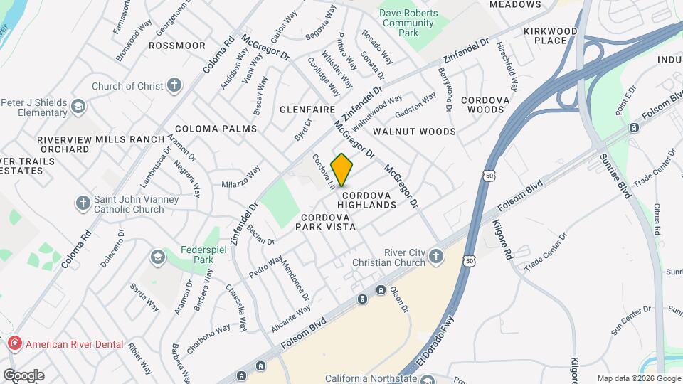 2501 Cordova Ln Map and Location Details