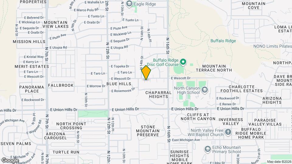 18837 N 14th Way Map and Location Details