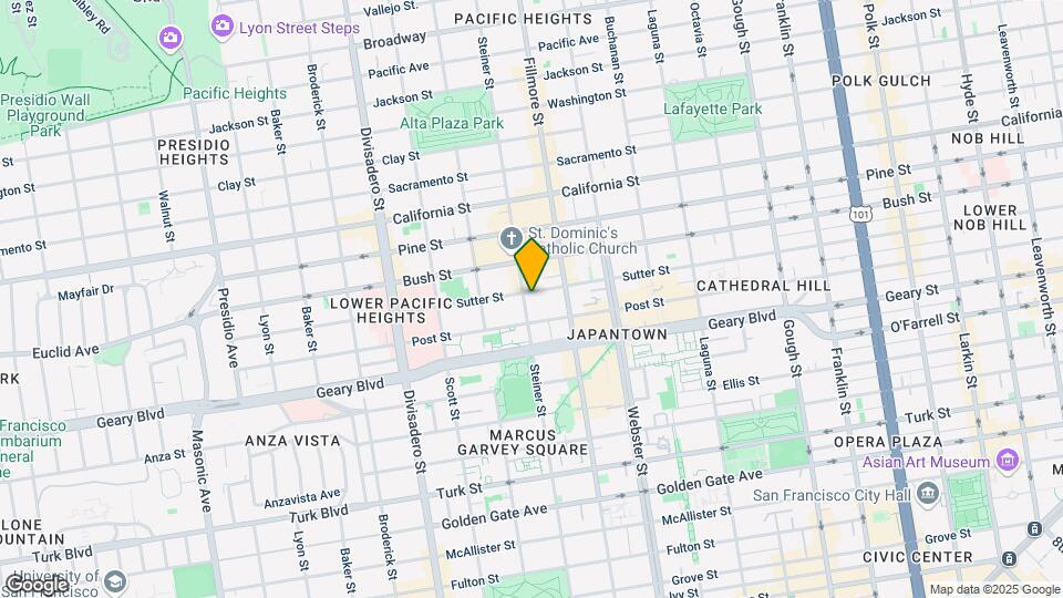 2075 Sutter St Map and Location Details