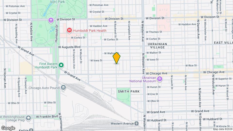 835 N Rockwell St, Unit 2 Map and Location Details