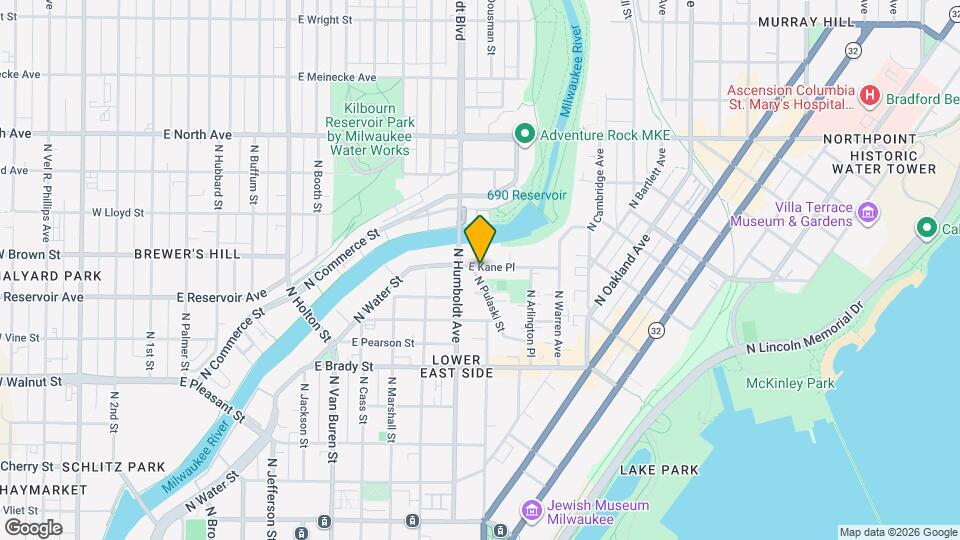 1131 E Kane Pl, Unit 1 Map and Location Details