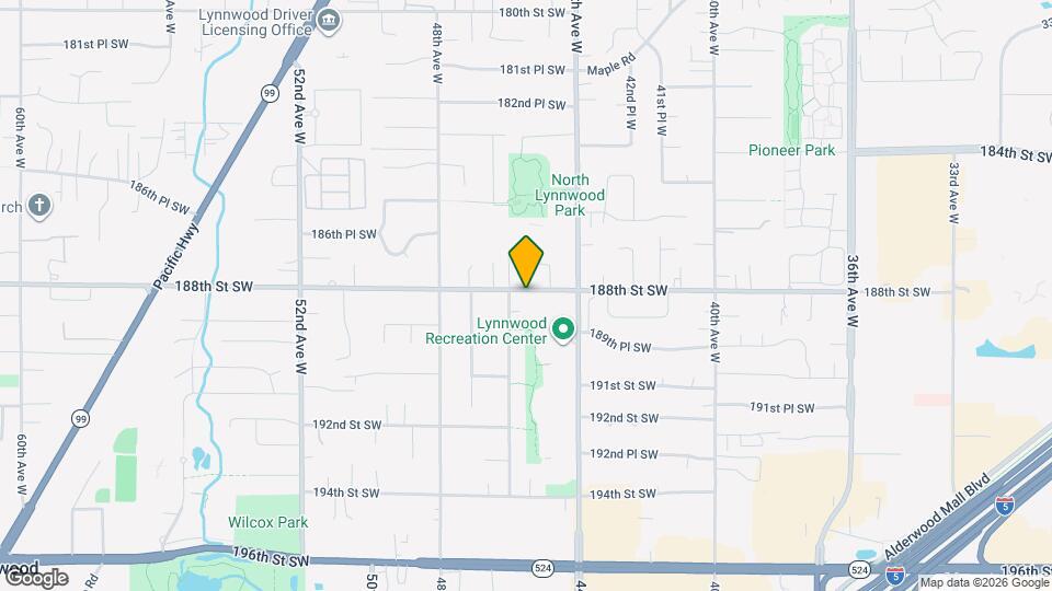 Lynnwood 3 Bedroom Rambler with Fenced Yard - Pets Welcome Map and Location Details