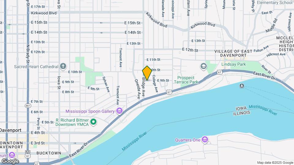 1207 E 9th St, Unit Apt 1 Map and Location Details
