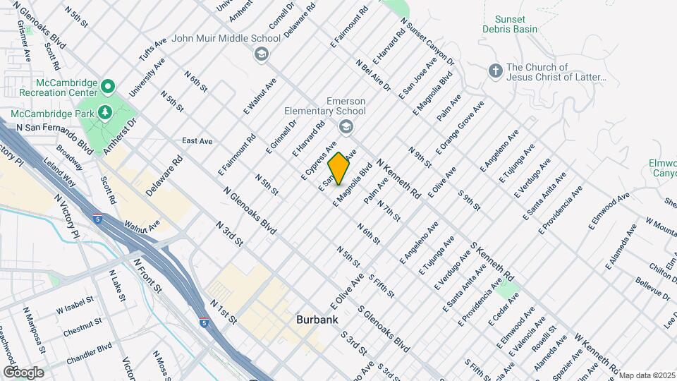 615 E Magnolia Blvd Map and Location Details