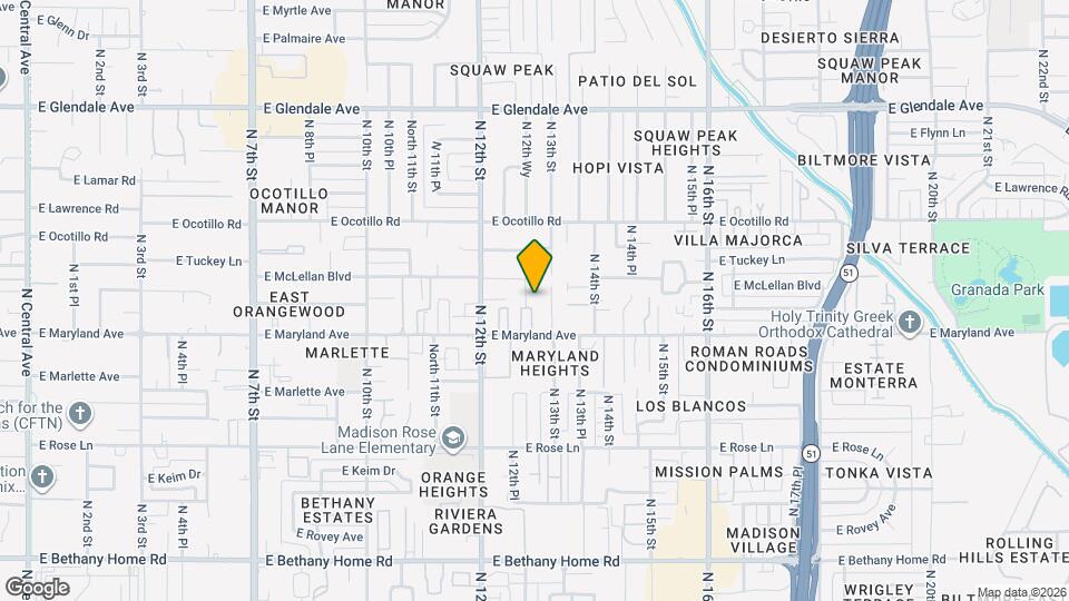 6525 N 12th Pl Mapa y Detalles de la Ubicación