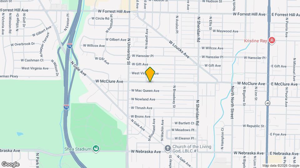 1102 W McClure Ave Map and Location Details