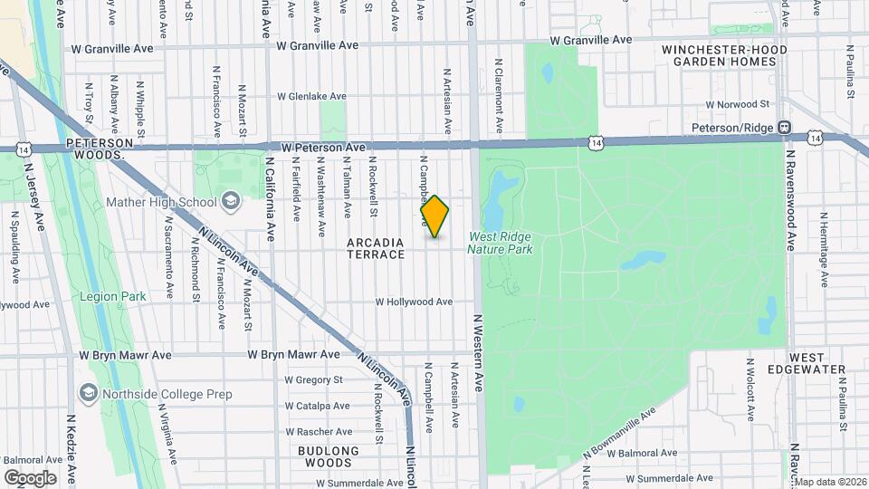 2452 W Ardmore Ave, Unit 1 Map and Location Details