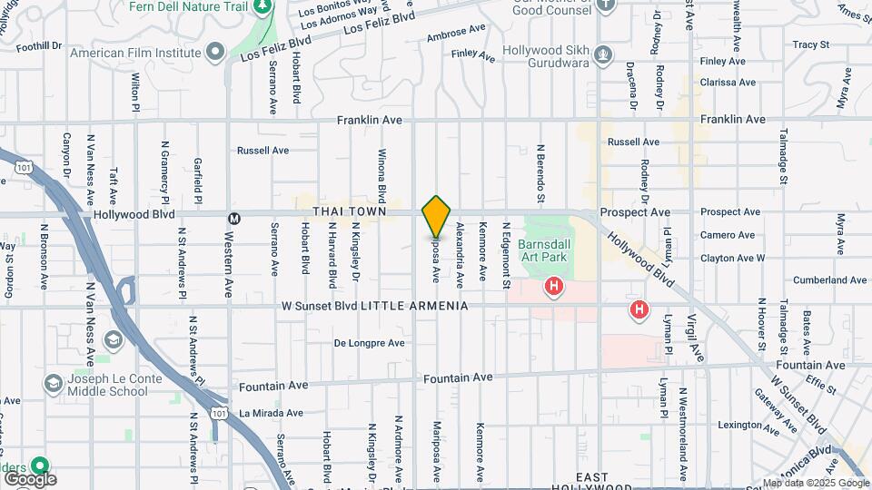 1625 Mariposa Ave Map and Location Details