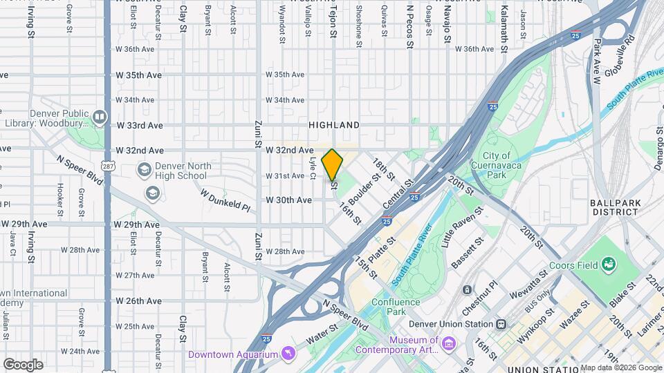 3069 Tejon St, Unit C Mapa y Detalles de la Ubicación