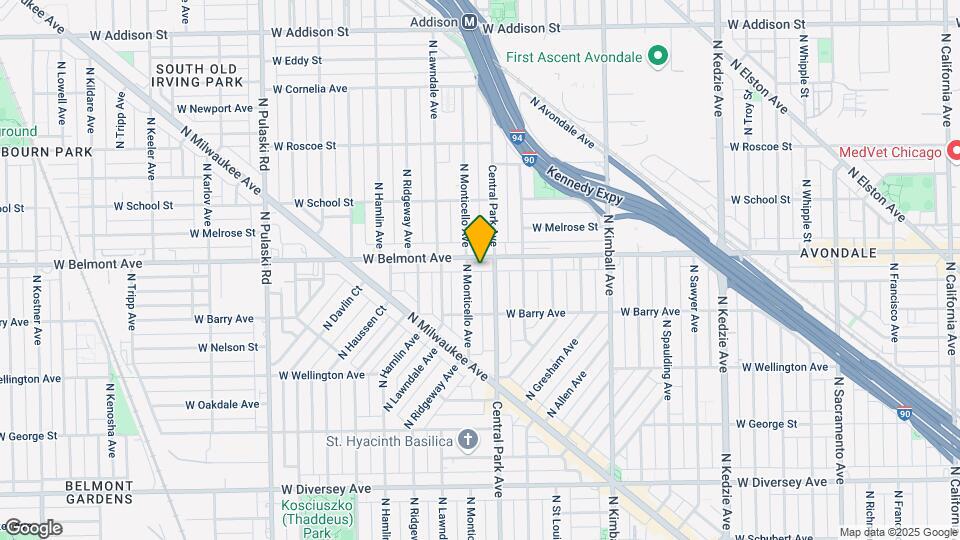 3617 W Belmont Ave, Unit 1st Floor Duplex Map and Location Details