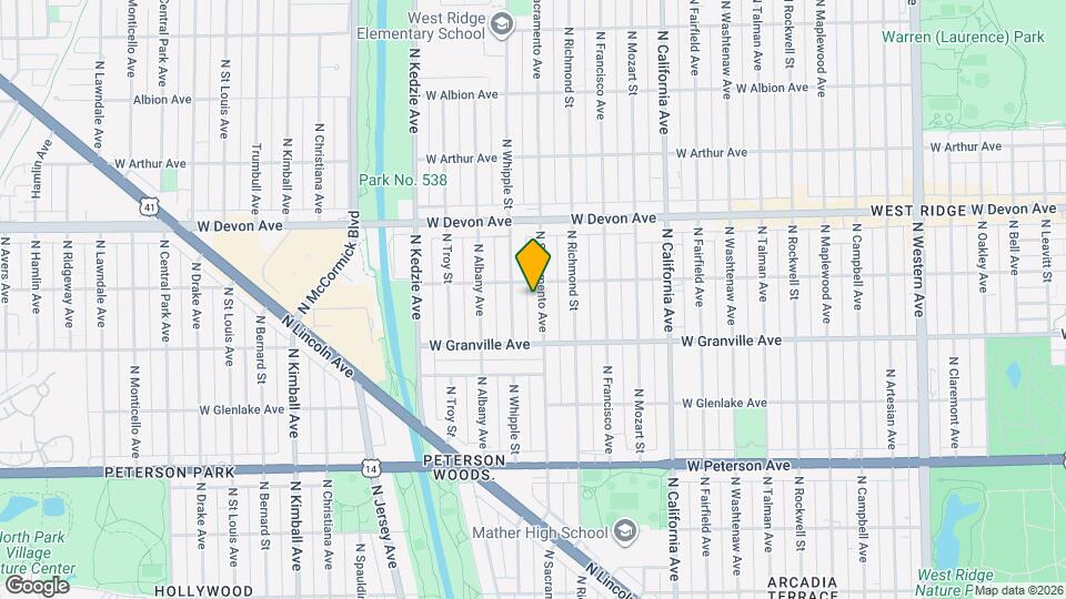 6240 N Sacramento Ave, Unit 2 Map and Location Details