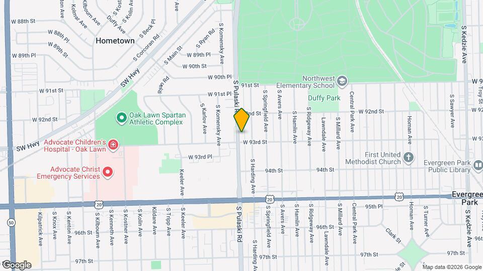 9251 S Pulaski Rd Map and Location Details