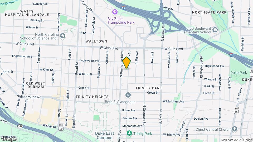 1309 Watts St Map and Location Details