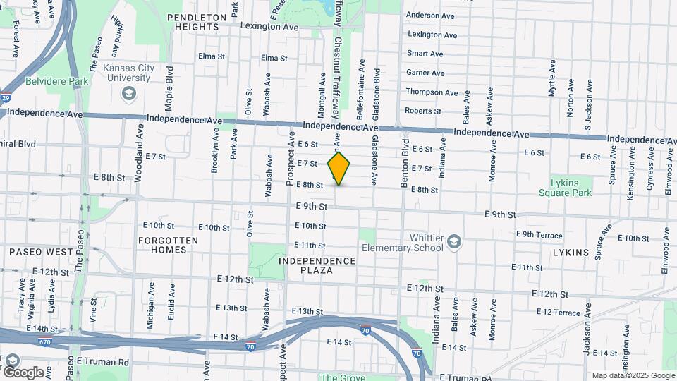 2805 E 8th St Map and Location Details